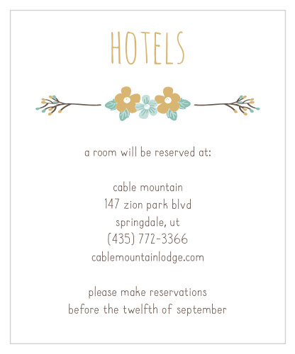 The Live and Love Foil Accommodation Cards as well as the rest of the wedding suite are reminiscent of a fairy tale with it's enchanting illustrations, make sure your guests are taken care of when they travel to join you for your magical evening!