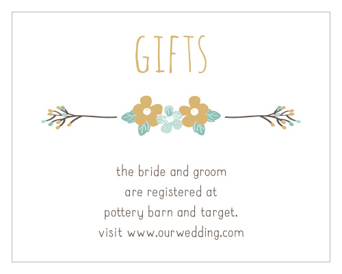 The Live and Love Foil Registry Cards as well as the rest of the foiled wedding suite are reminiscent of a fairy tale with it's enchanting illustrations, make it a breeze for your guests to get you a gift that will help kick off your happily ever after!