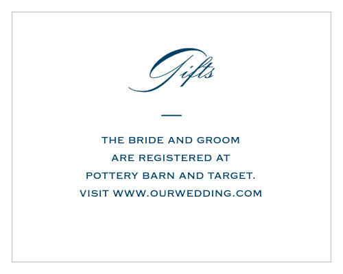 Make sure your guests know your registry details using the Botanic Border Registry Cards.