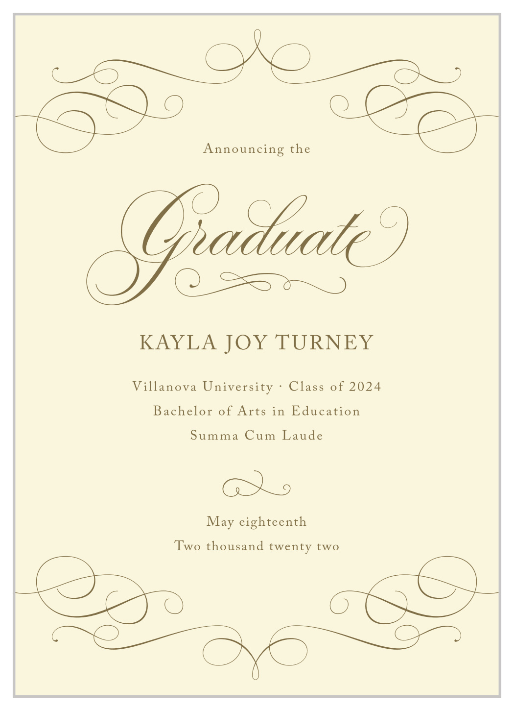 Flourished Elegance Graduation Announcements By Basic Invite