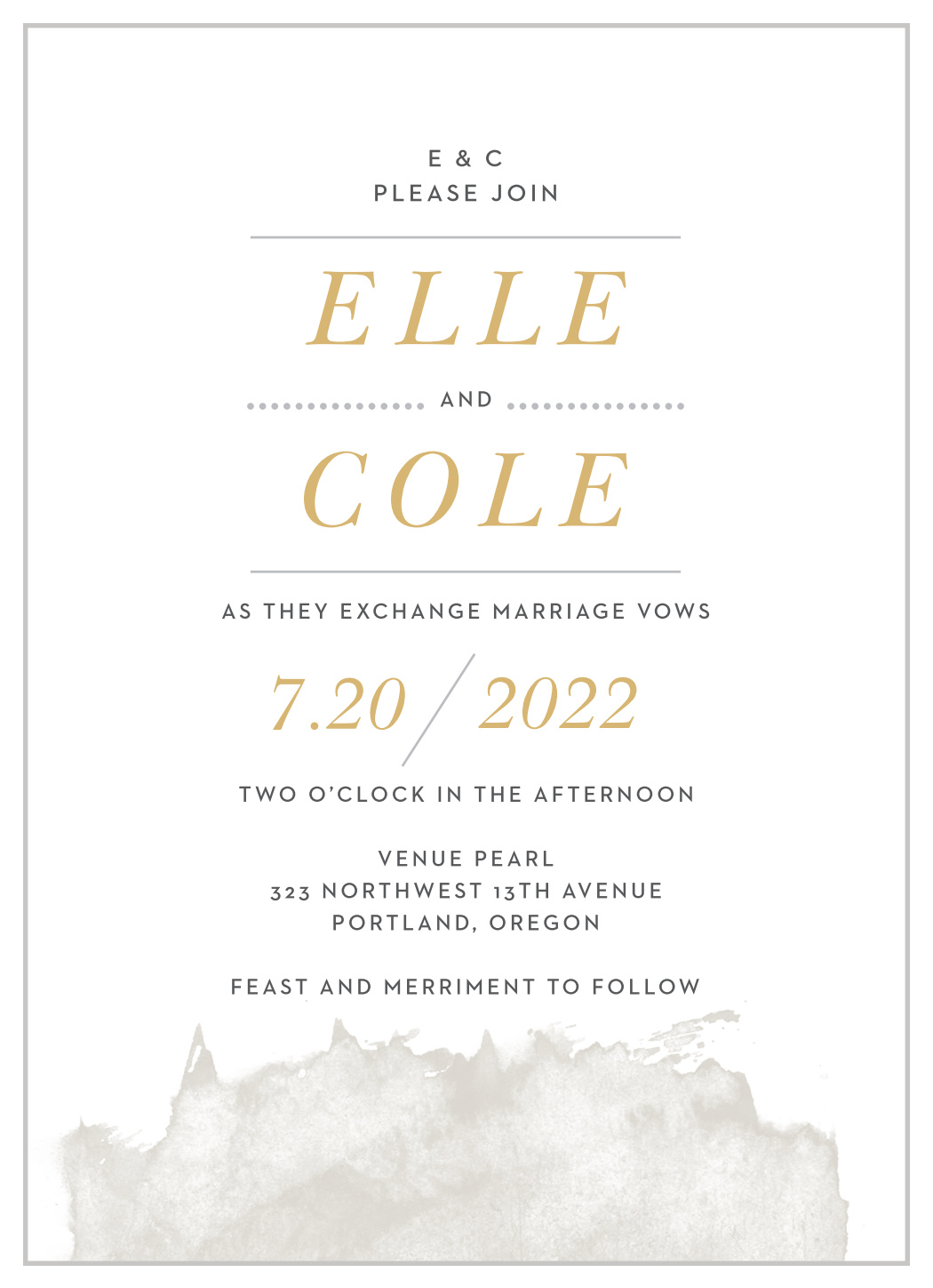 Modern Gold Foil Wedding Invitations