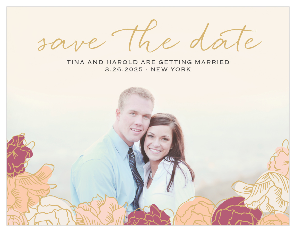 Elegant Blooms Foil Save the Date Cards
