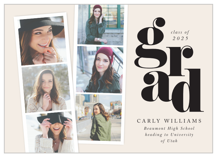 The Memory Squares Graduation Announcement is a single sided 5x7 card perfect for any graduate. 