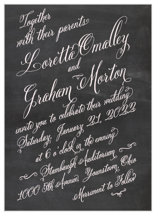 Your guests will adore the Elegant Chalkboard Wedding Invitations once they receive them.