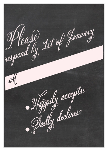 With the Elegant Chalkboard Response Cards you will be able to keep track of all the guests that plan on attending your wedding.