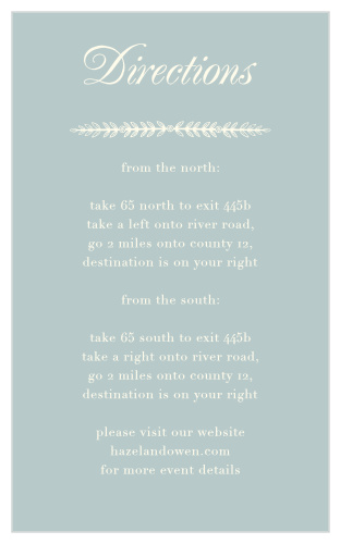 Make sure your guests know the best routes to get to your wedding using the In Cursive Direction Cards.