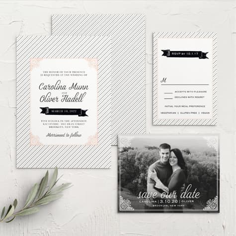 Fine Line Wedding Invitations