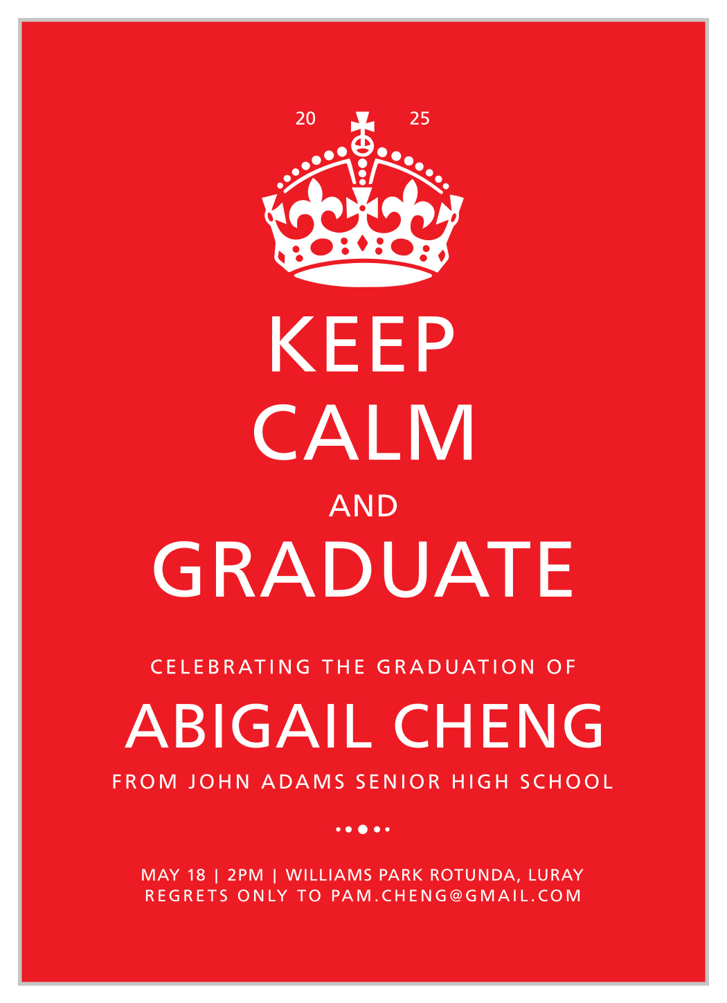 Class Royalty Graduation Announcements