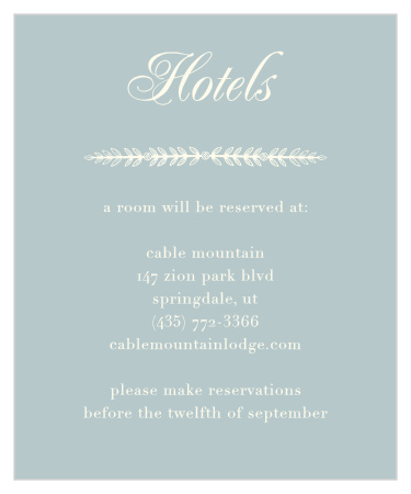Make sure your guests know the best places to stay when they attend your wedding using the In Cursive Accommodation Cards.