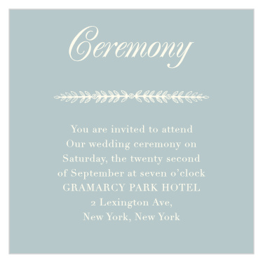 Make sure your guests know the ceremony details using the In Cursive Ceremony Cards.