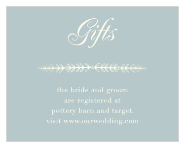 Make sure your guests know your registry details using the In Cursive Registry Cards.