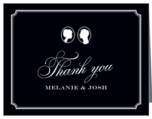 Stately Silhouette Wedding Thank You Cards