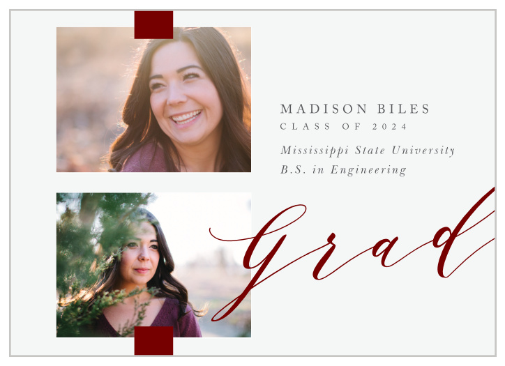 Our Picture Stack Graduation Announcement is the perfect way to show off your graduate.