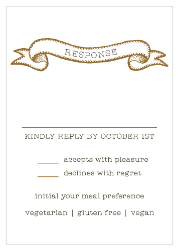 Tally up every single guest, understand their meal preferences, and leave additional room for comments with our beautiful Fly Away Response Cards.
