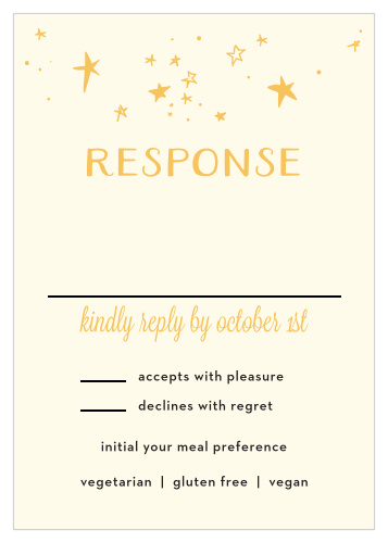 Let the "Good Times" roll with these vivacious response cards, as well as the rest of the Good Times wedding suite!