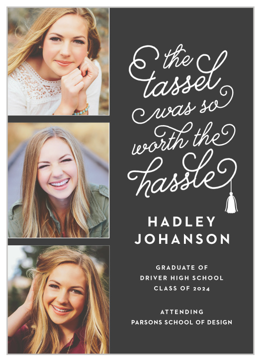 The Senior Headlines Graduation Announcement is a simple elegant design.