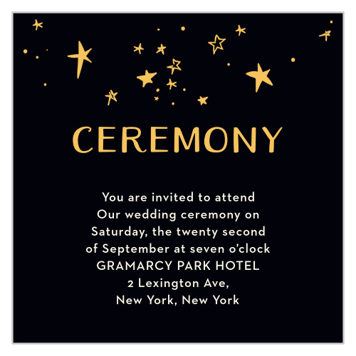 Let the "Good Times" roll with these vivacious ceremony cards, as well as the rest of the Good Times wedding suite!