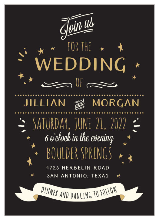 Let the "Good Times" roll with these vivacious foil wedding invitations, as well as the rest of the Good Times Foil wedding suite!