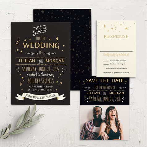 Good Times Foil Wedding Invitations