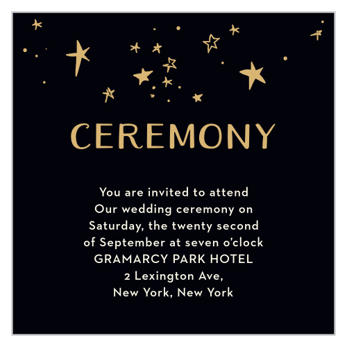 Let the "Good Times" roll with these vivacious foiled ceremony cards, as well as the rest of the Good Times Foil wedding suite!