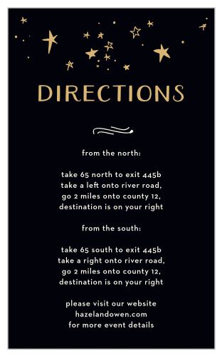 Let the "Good Times" roll with these vivacious foiled direction cards, as well as the rest of the Good Times Foil wedding suite!