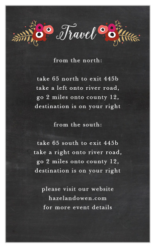 Chalkboard Blossom Foil Direction Cards will guarantee that none of your guests get lost along the way.