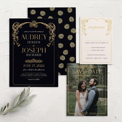 Floral Nouveau Wedding Invitations
