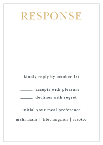 Collect RSVPs with the Love Script Foil Response Cards.