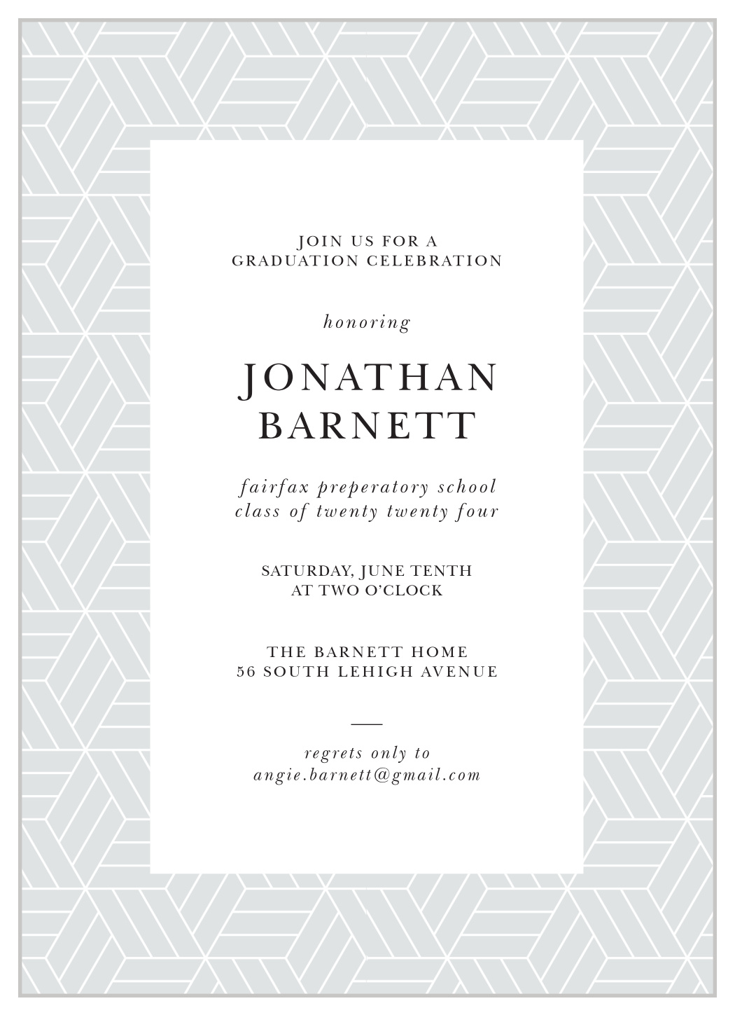 Geometric Pattern Graduation Invitations