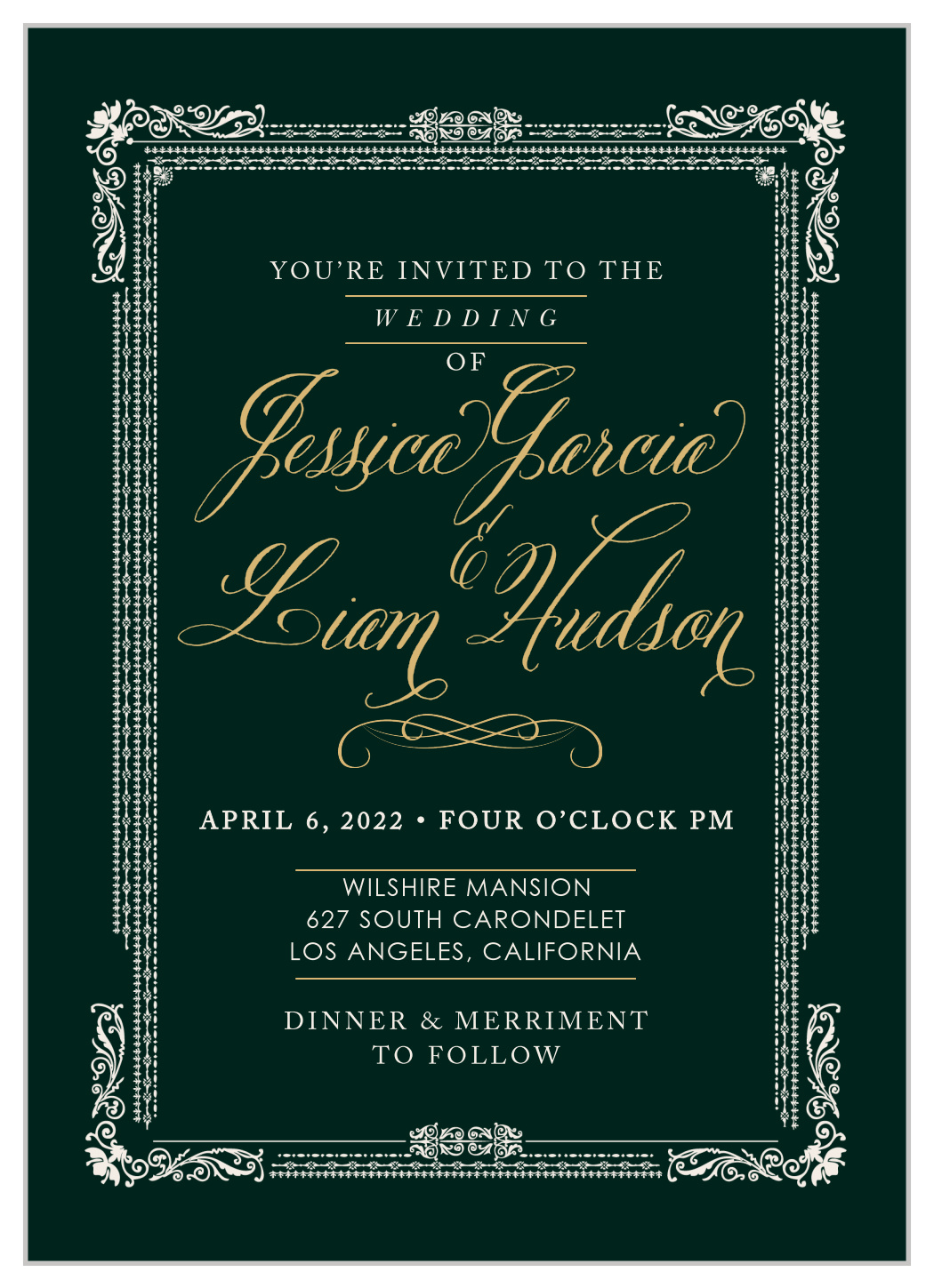 Elegant Frame Foil Wedding Invitations