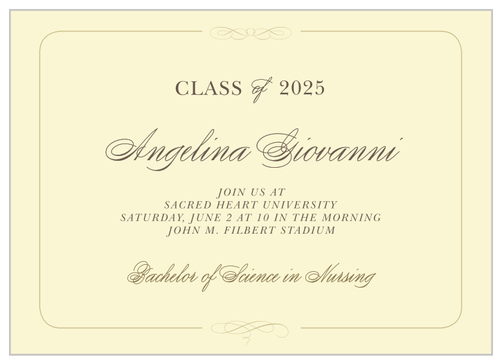 Our Elegance Graduation Invitation is just that.  A simple yet elegant design that lets you accent your graduate's accomplishments.