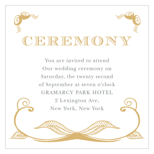 If you'd like your ceremony to be smaller and more intimate than your reception, you can use our gorgeous Hand Drawn Frame Foil Ceremony Cards.