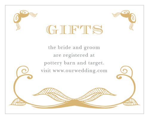 Make sure that you receive only the gifts that you actually want and need with our Hand Drawn Frame Foil Registry Cards.