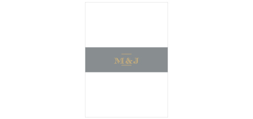 A classic-gray background creates a gorgeous contrast for your initials in a shining gold-foil on our Hand Drawn Frame Foil Belly Bands.