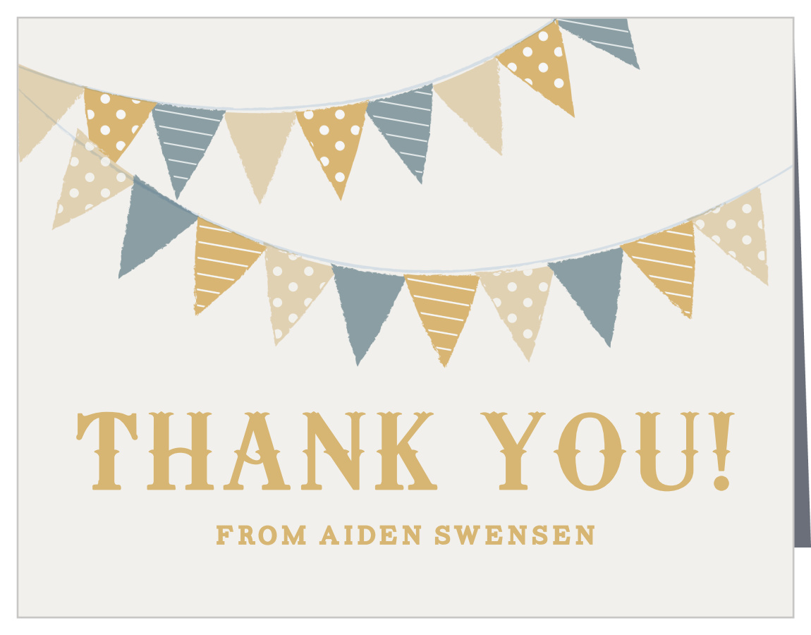 Festival Bunting Foil First Birthday Thank You Cards