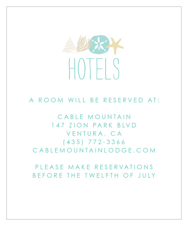 Relax amidst your wedding planning to personalize these sublime By the Sea Accommodation Cards in a breeze!