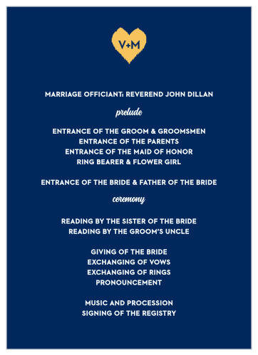 Let your guest know what to expect at your wedding using the Common Thread Wedding Programs.