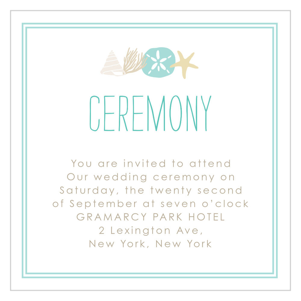 By the Sea Ceremony Cards