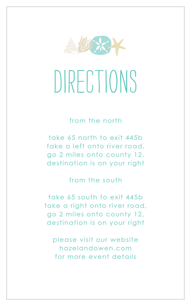 By the Sea Direction Cards
