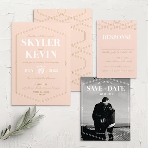 Deco Glam Wedding Invitations
