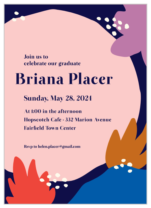 The Bordered Half Circle Graduation Invitation is a simple and fun invite.