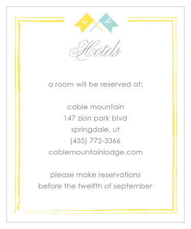Make sure your guests know the best places to stay when they attend your wedding using the Say Yes Accommodation Cards.