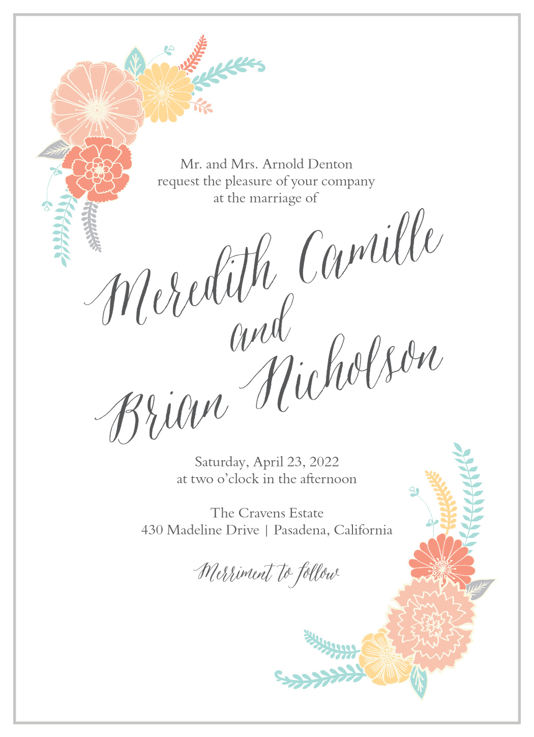 Sweet Bloom Wedding Invitations