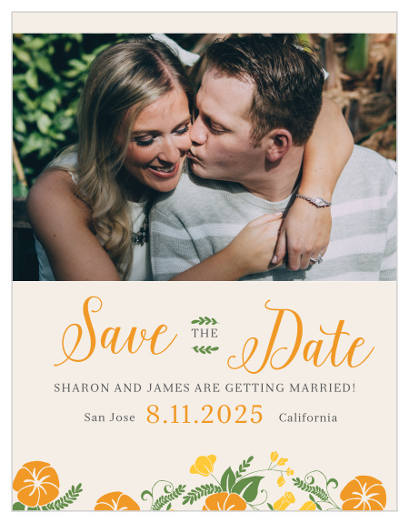 Ensure that your friends and family know when your wedding will be using the Vintage Blossom Save-the-Date Cards.