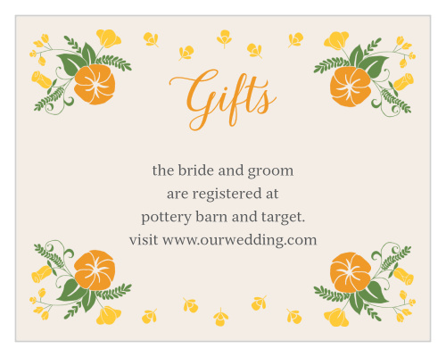 Vintage Blossom Registry Cards