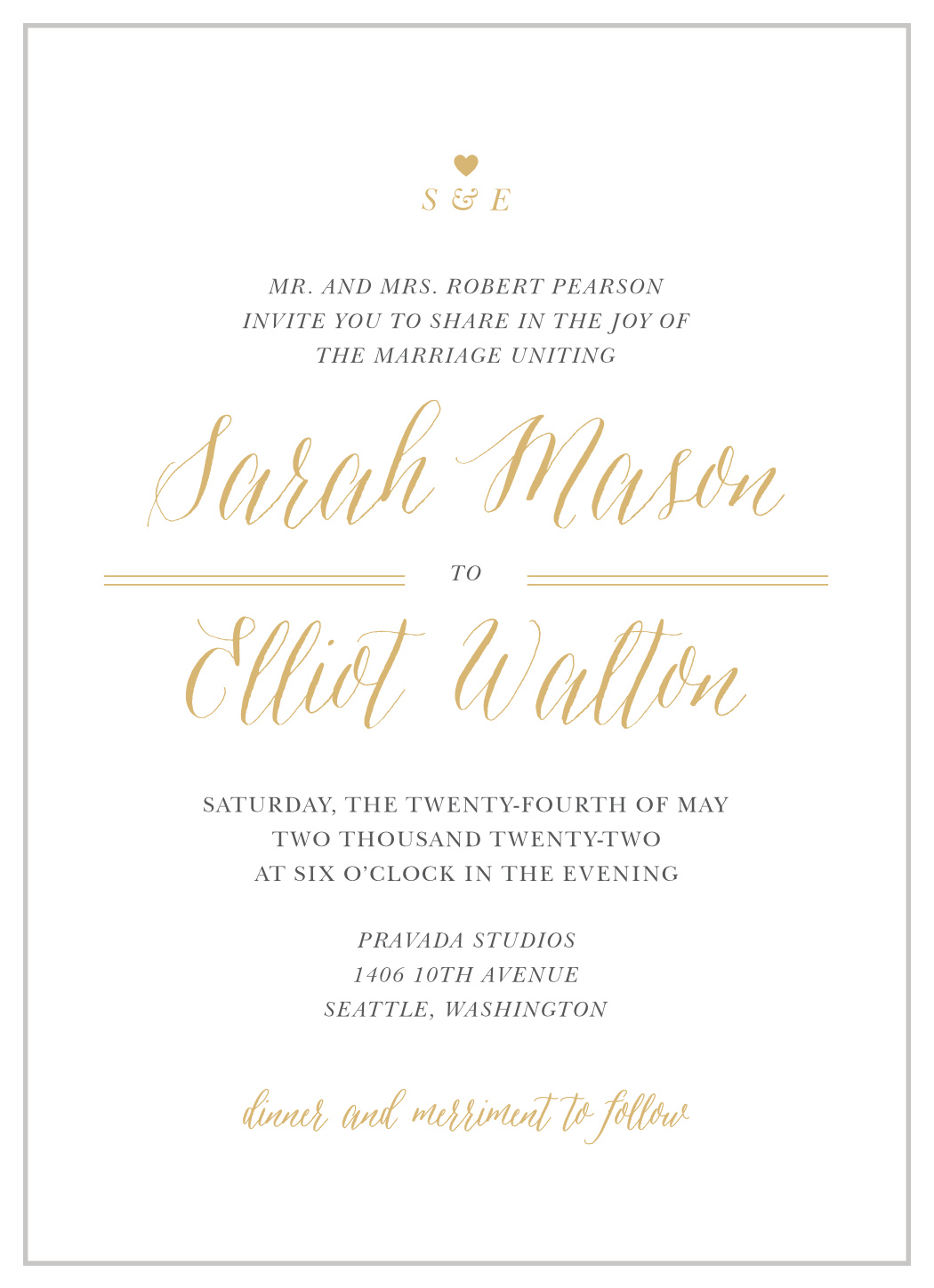 Rustic Chic Foil Wedding Invitations