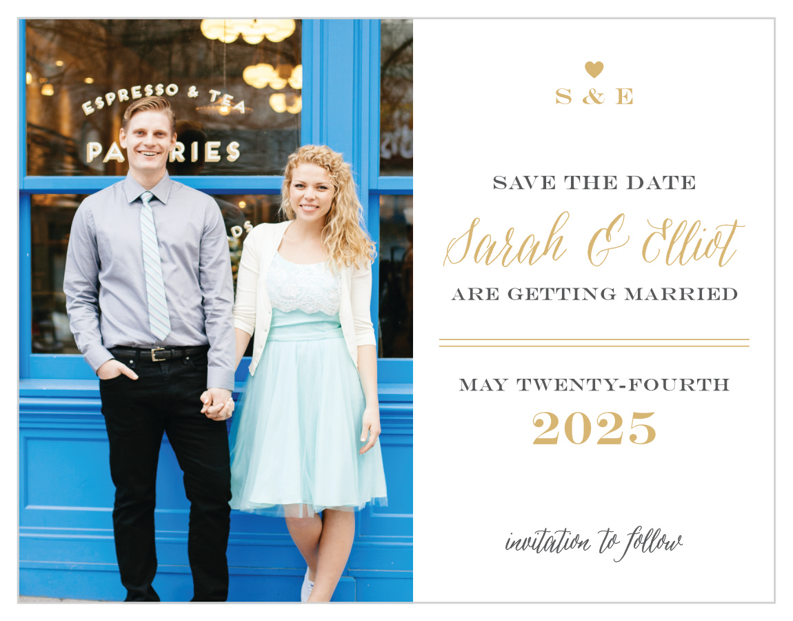 Rustic Chic Foil Save the Date Cards