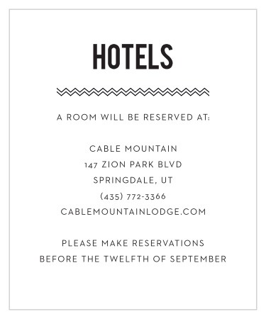 Make sure your guests know the best places to stay when they attend your wedding using the Travel in Style Accommodation Cards.