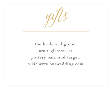 The Rustic Chic Foil Registry Cards are simple and stylish!