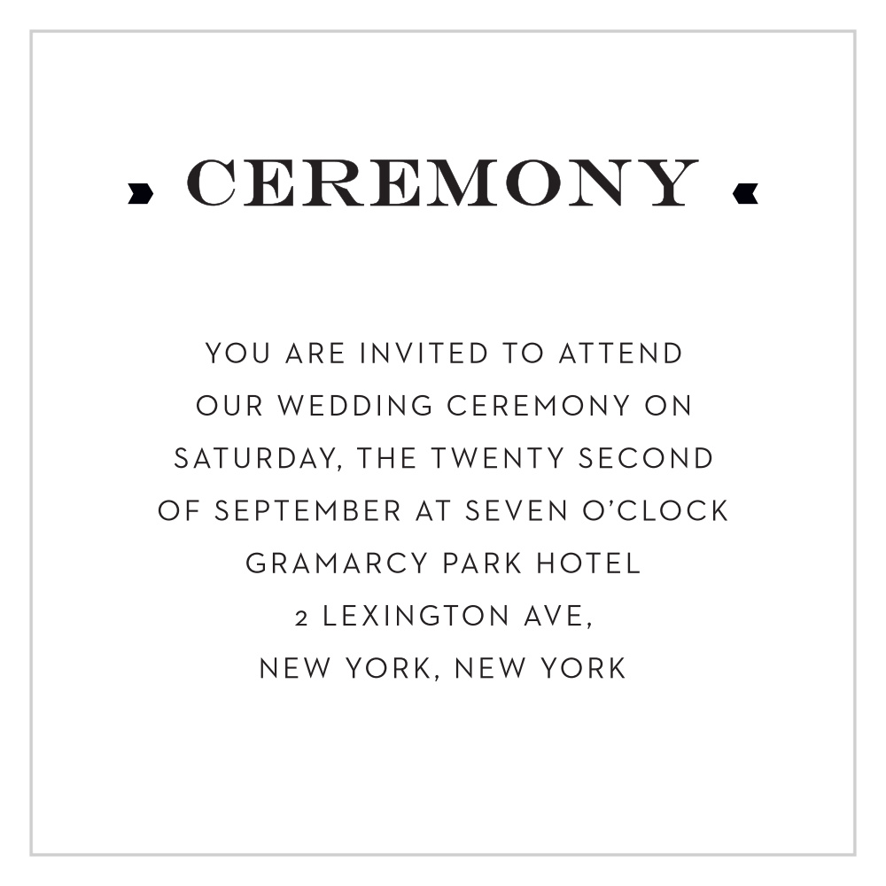 Travel in Style Ceremony Cards